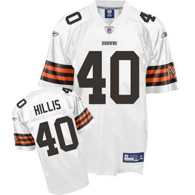 Browns #40 Peyton Hillis White Stitched NFL Jersey