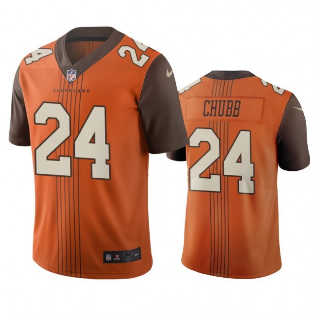 Cleveland Browns #24 Nick Chubb Brown Vapor Limited City Edition NFL Jersey