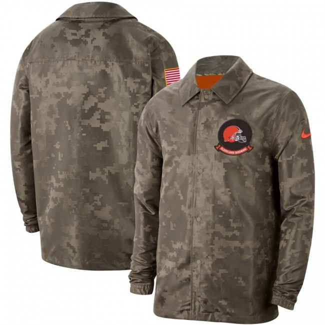 Men's Cleveland Browns Nike Camo 2019 Salute to Service Sideline Full-Zip Lightweight Jacket