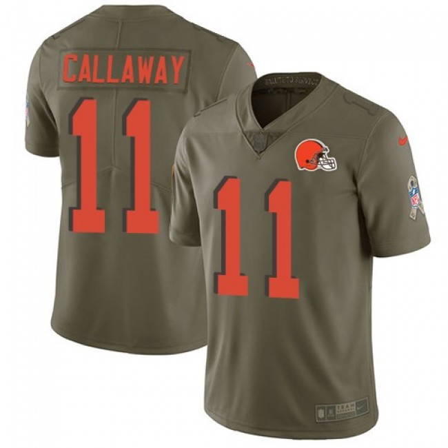 Nike Browns #11 Antonio Callaway Olive Men's Stitched NFL Limited 2017 Salute To Service Jersey