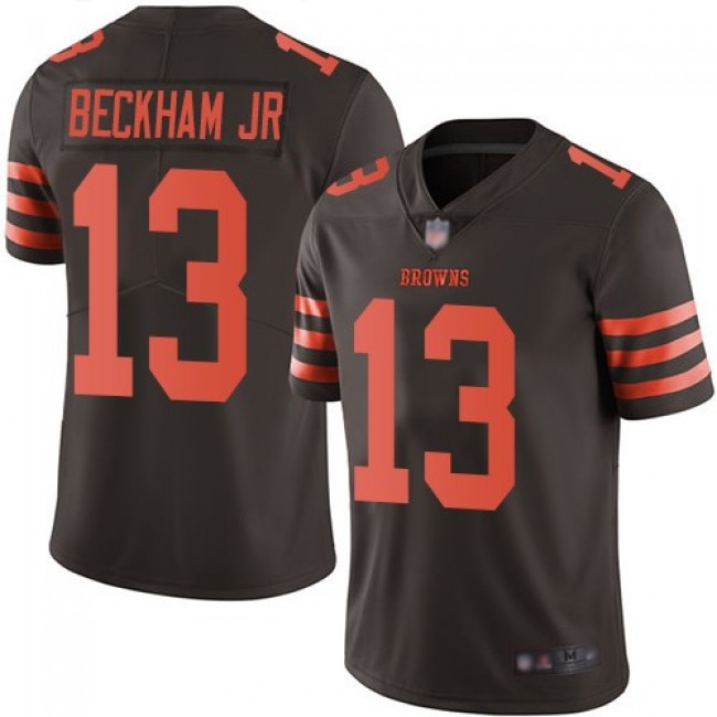 Nike Browns #13 Odell Beckham Jr Brown Men's Stitched NFL Limited Rush Jersey
