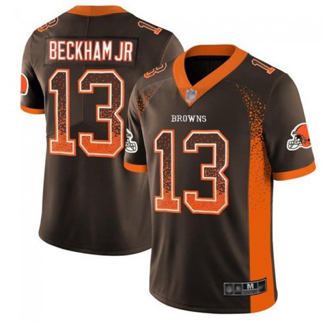 Nike Browns #13 Odell Beckham Jr Brown Team Color Men's Stitched NFL Limited Rush Drift Fashion Jersey