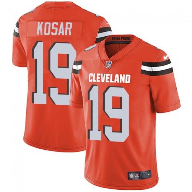 Nike Browns #19 Bernie Kosar Orange Alternate Men's Stitched NFL Vapor Untouchable Limited Jersey
