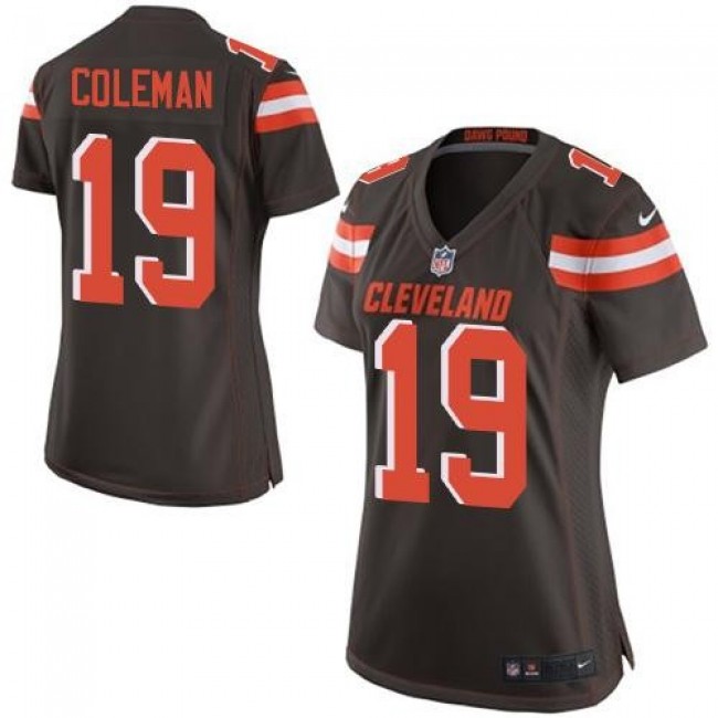 Women's Browns #19 Corey Coleman Brown Team Color Stitched NFL New Elite Jersey