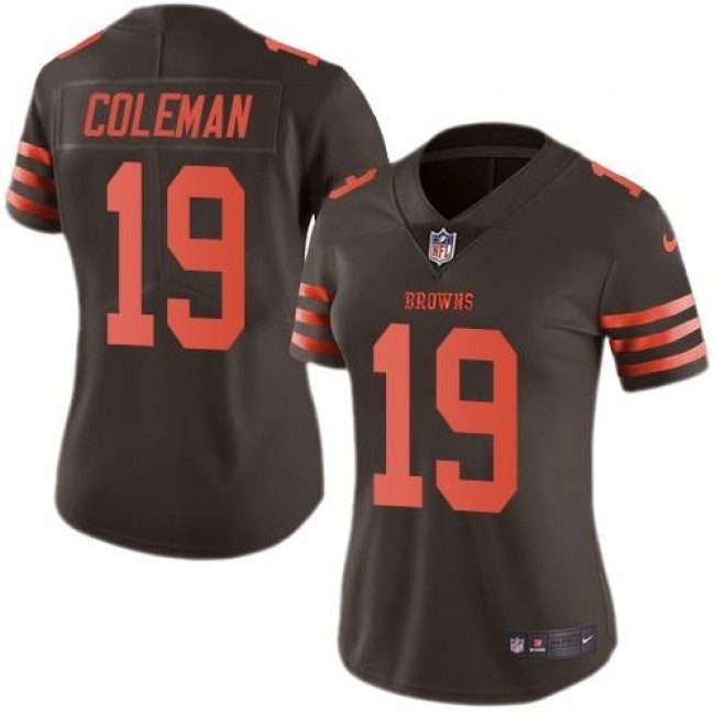 Women's Browns #19 Corey Coleman Brown Stitched NFL Limited Rush Jersey