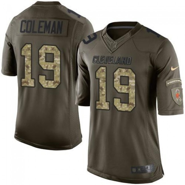 Cleveland Browns #19 Corey Coleman Green Youth Stitched NFL Limited Salute to Service Jersey