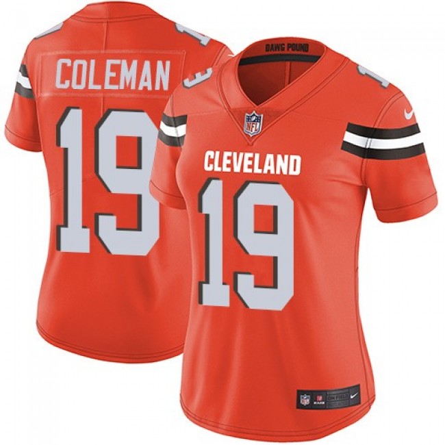 Women's Browns #19 Corey Coleman Orange Alternate Stitched NFL Vapor Untouchable Limited Jersey