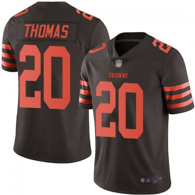 Nike Browns #20 Tavierre Thomas Brown Men's Stitched NFL Limited Rush Jersey