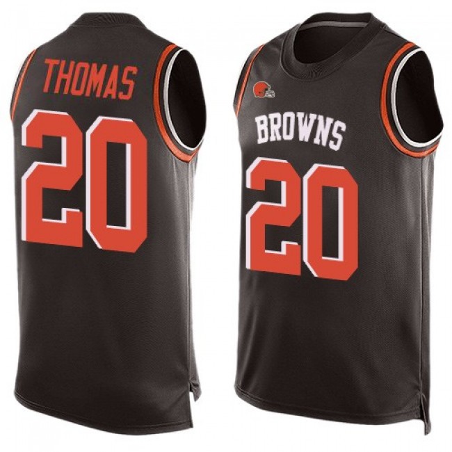 Nike Browns #20 Tavierre Thomas Brown Team Color Men's Stitched NFL Limited Tank Top Jersey