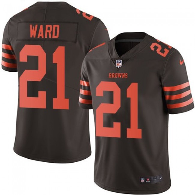 Nike Browns #21 Denzel Ward Brown Men's Stitched NFL Limited Rush Jersey
