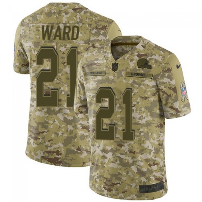 Nike Browns #21 Denzel Ward Camo Men's Stitched NFL Limited 2018 Salute To Service Jersey