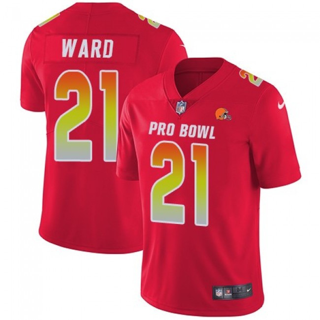 Nike Browns #21 Denzel Ward Red Men's Stitched NFL Limited AFC 2019 Pro Bowl Jersey