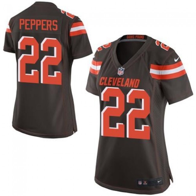 Women's Browns #22 Jabrill Peppers Brown Team Color Stitched NFL New Elite Jersey