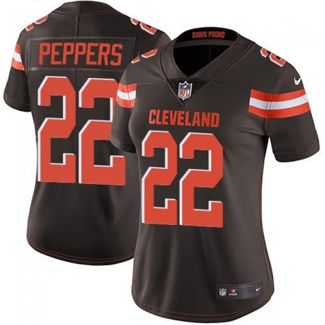 Women's Browns #22 Jabrill Peppers Brown Team Color Stitched NFL Vapor Untouchable Limited Jersey
