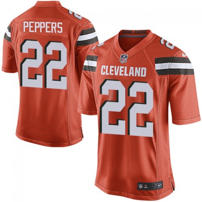 Cleveland Browns #22 Jabrill Peppers Orange Alternate Youth Stitched NFL New Elite Jersey