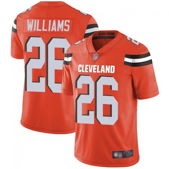 Nike Browns #26 Greedy Williams Orange Alternate Men's Stitched NFL Vapor Untouchable Limited Jersey