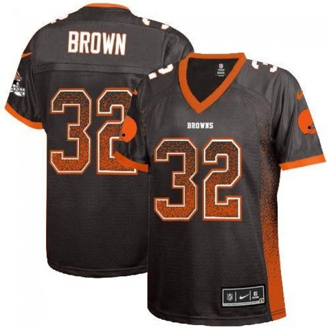 اعمال صوف Nike Cleveland Browns #32 Jim Brown Drift Fashion Brown Elite Jersey صور قلابات