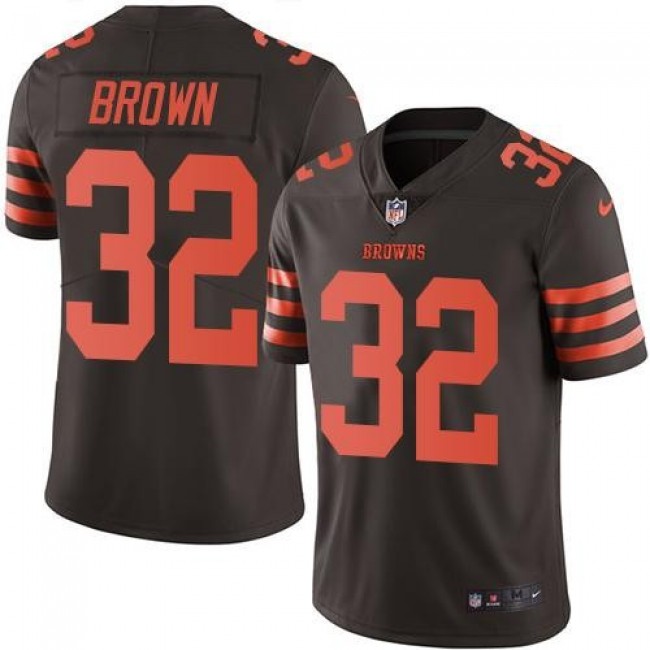 Cleveland Browns #32 Jim Brown Brown Youth Stitched NFL Limited Rush Jersey