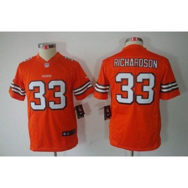 Cleveland Browns #33 Trent Richardson Orange Alternate Youth Stitched NFL Limited Jersey