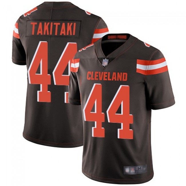 Nike Browns #44 Sione Takitaki Brown Team Color Men's Stitched NFL Vapor Untouchable Limited Jersey