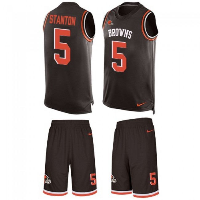 Nike Browns #5 Drew Stanton Brown Team Color Men's Stitched NFL Limited Tank Top Suit Jersey