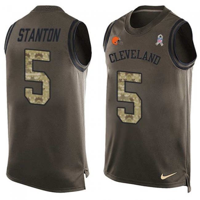 Nike Browns #5 Drew Stanton Green Men's Stitched NFL Limited Salute To Service Tank Top Jersey