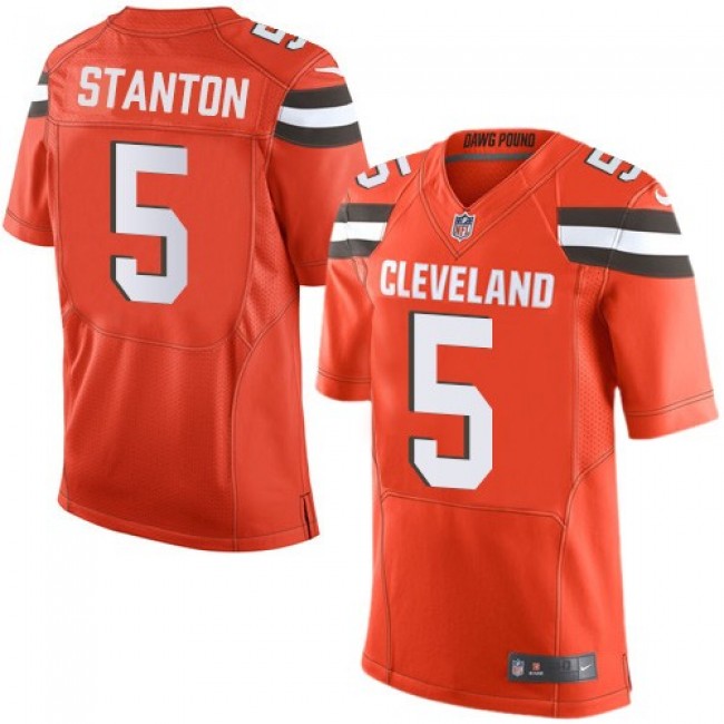 Nike Browns #5 Drew Stanton Jr Orange Alternate Men's Stitched NFL New Elite Jersey