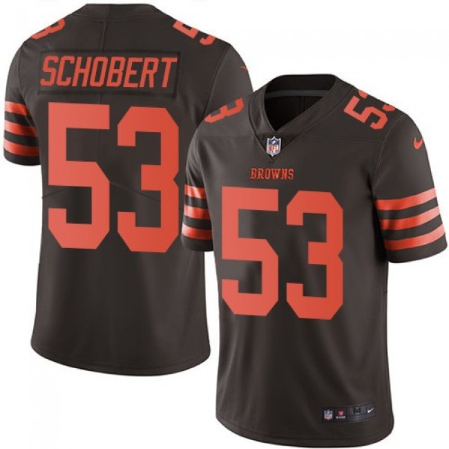 Nike Browns #53 Joe Schobert Brown Men's Stitched NFL Limited Rush Jersey