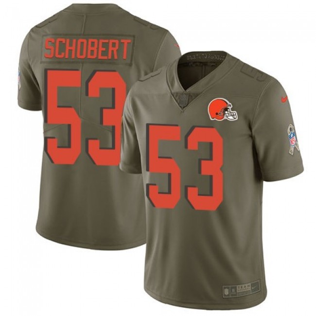 Cleveland Browns #53 Joe Schobert Olive Youth Stitched NFL Limited 2017 Salute to Service Jersey