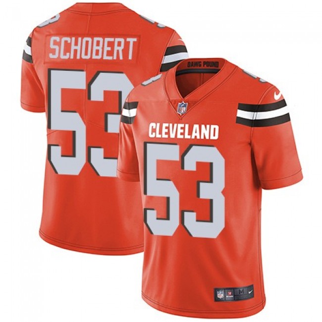 Nike Browns #53 Joe Schobert Orange Alternate Men's Stitched NFL Vapor Untouchable Limited Jersey