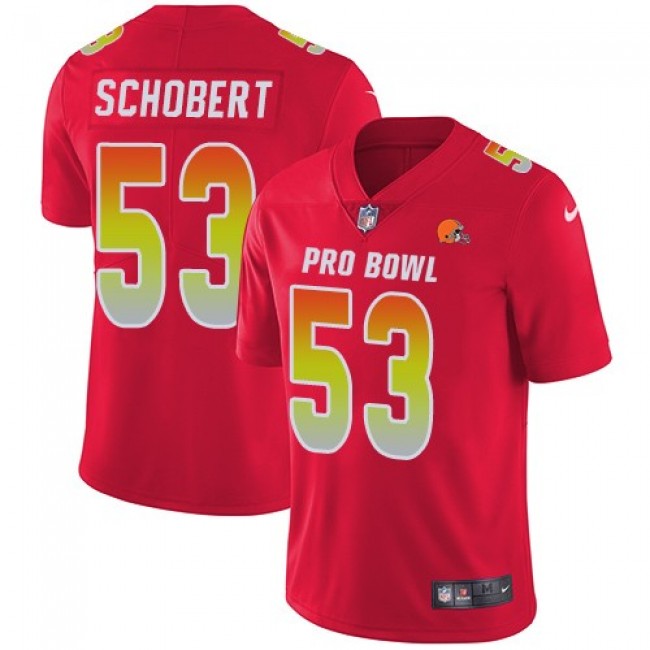 Cleveland Browns #53 Joe Schobert Red Youth Stitched NFL Limited AFC 2018 Pro Bowl Jersey