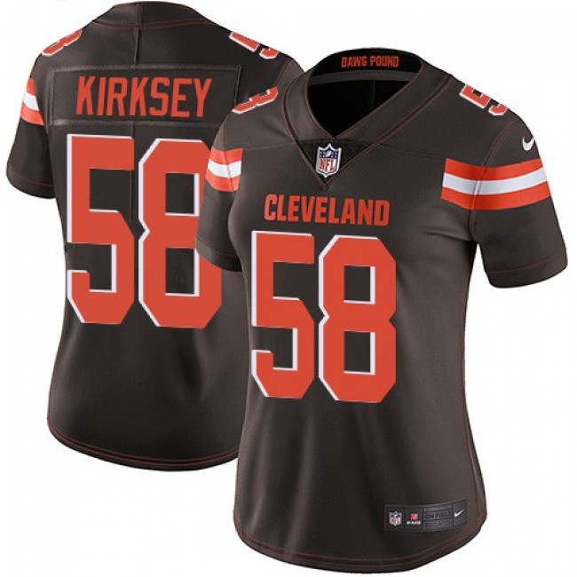 Women's Browns #58 Christian Kirksey Brown Team Color Stitched NFL Vapor Untouchable Limited Jersey