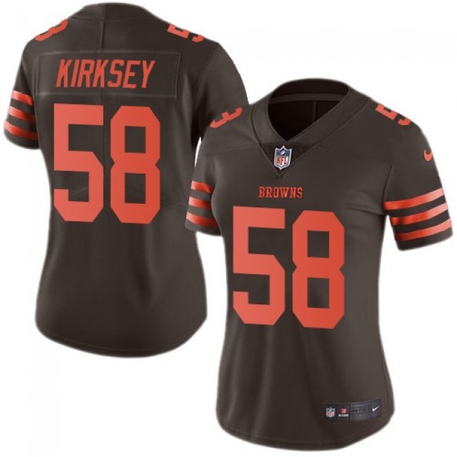 Women's Browns #58 Christian Kirksey Brown Stitched NFL Limited Rush Jersey