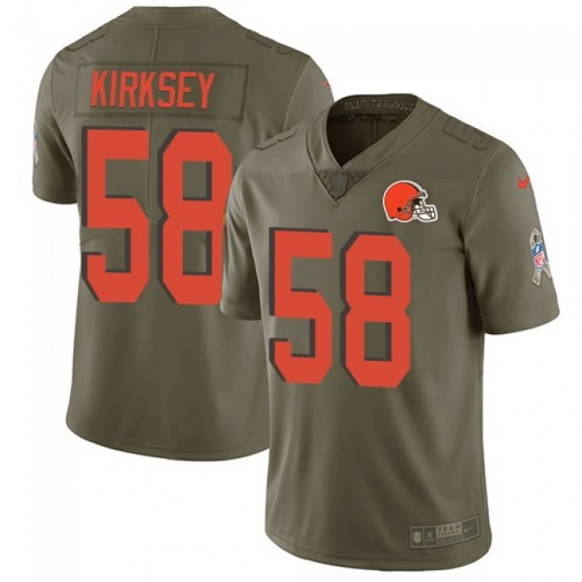 Nike Browns #58 Christian Kirksey Olive Men's Stitched NFL Limited 2017 Salute To Service Jersey