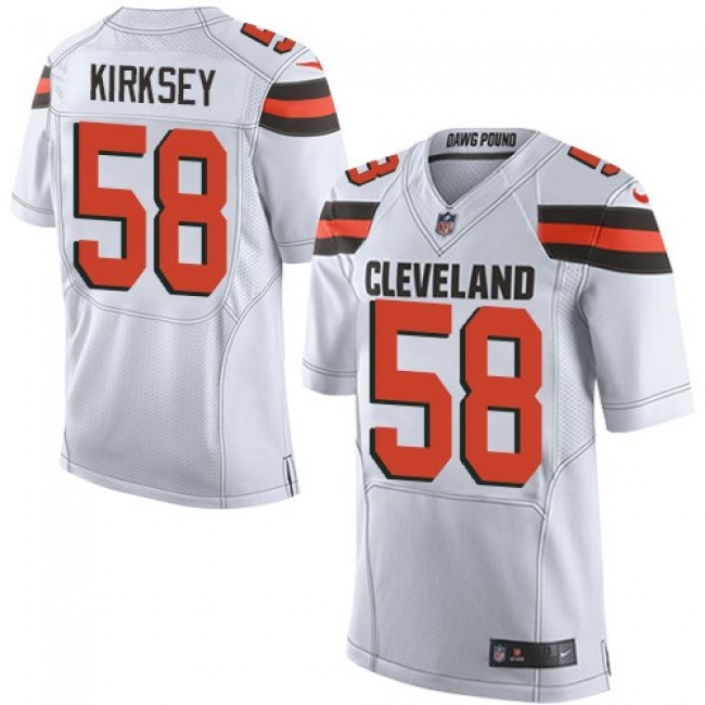 Nike Browns #58 Christian Kirksey White Men's Stitched NFL New Elite Jersey