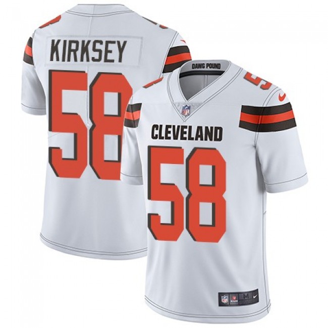 Nike Browns #58 Christian Kirksey White Men's Stitched NFL Vapor Untouchable Limited Jersey