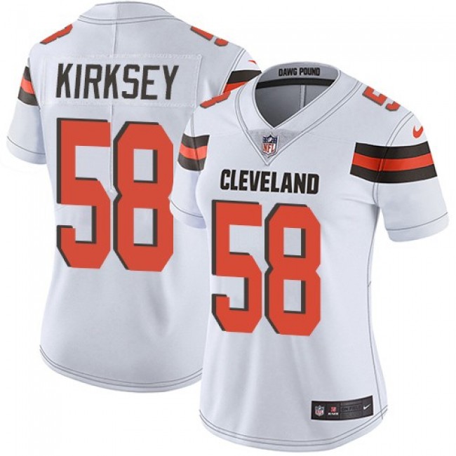 Women's Browns #58 Christian Kirksey White Stitched NFL Vapor Untouchable Limited Jersey