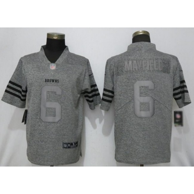 Nike Browns #6 Baker Mayfield Gray Men's Stitched NFL Limited Gridiron Gray Jersey