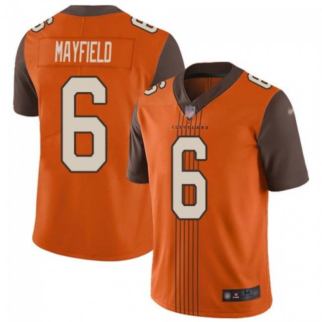 Nike Browns #6 Baker Mayfield Orange Alternate Men's Stitched NFL Limited City Edition Jersey