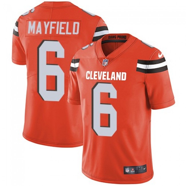 Nike Browns #6 Baker Mayfield Orange Alternate Men's Stitched NFL Vapor Untouchable Limited Jersey