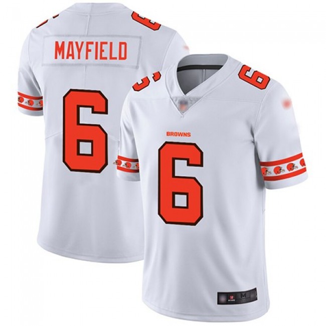 Nike Browns #6 Baker Mayfield White Men's Stitched NFL Limited Team Logo Fashion Jersey
