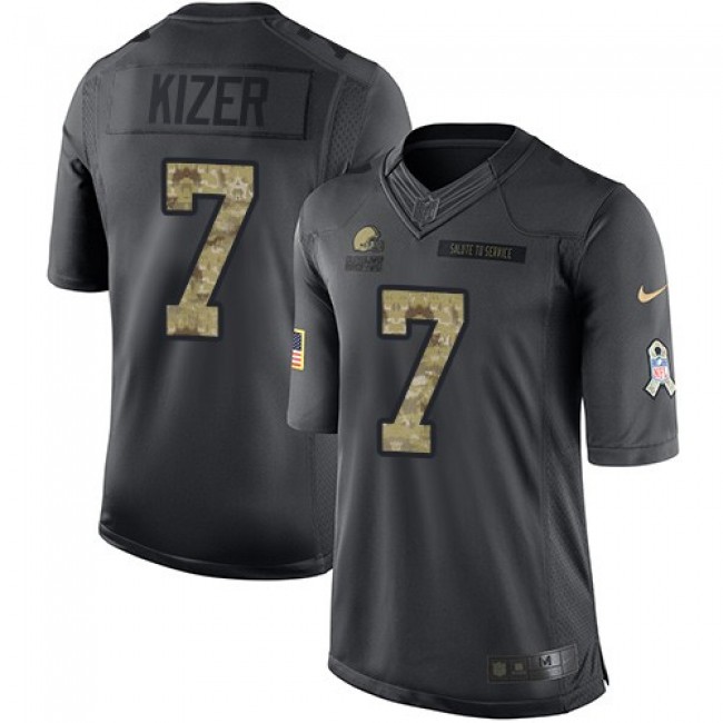 Cleveland Browns #7 DeShone Kizer Black Youth Stitched NFL Limited 2016 Salute to Service Jersey