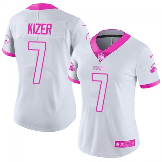 Women's Browns #7 DeShone Kizer White Pink Stitched NFL Limited Rush Jersey