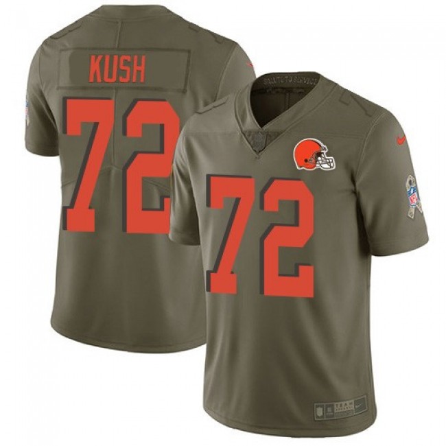 Nike Browns #72 Eric Kush Olive Men's Stitched NFL Limited 2017 Salute To Service Jersey