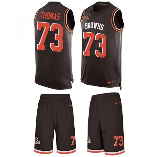 Nike Browns #73 Joe Thomas Brown Team Color Men's Stitched NFL Limited Tank Top Suit Jersey