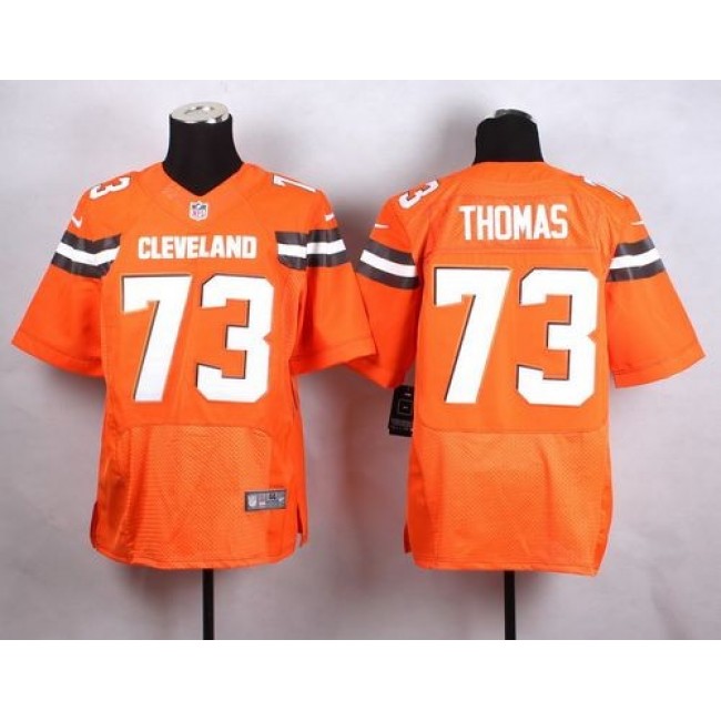 Nike Browns #73 Joe Thomas Orange Alternate Men's Stitched NFL New Elite Jersey