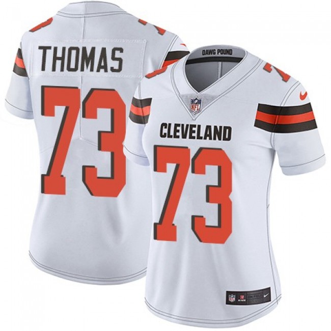 Women's Browns #73 Joe Thomas White Stitched NFL Vapor Untouchable Limited Jersey