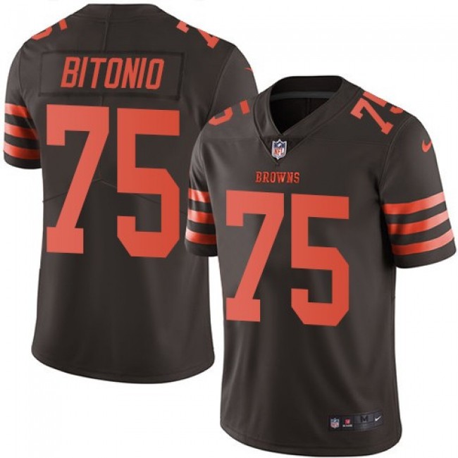 Nike Browns #75 Joel Bitonio Brown Men's Stitched NFL Limited Rush Jersey