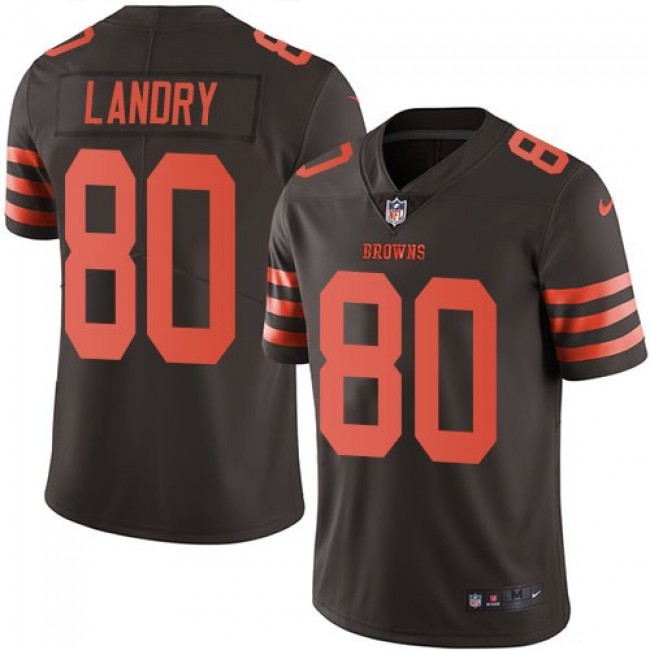 Nike Browns #80 Jarvis Landry Brown Men's Stitched NFL Limited Rush Jersey