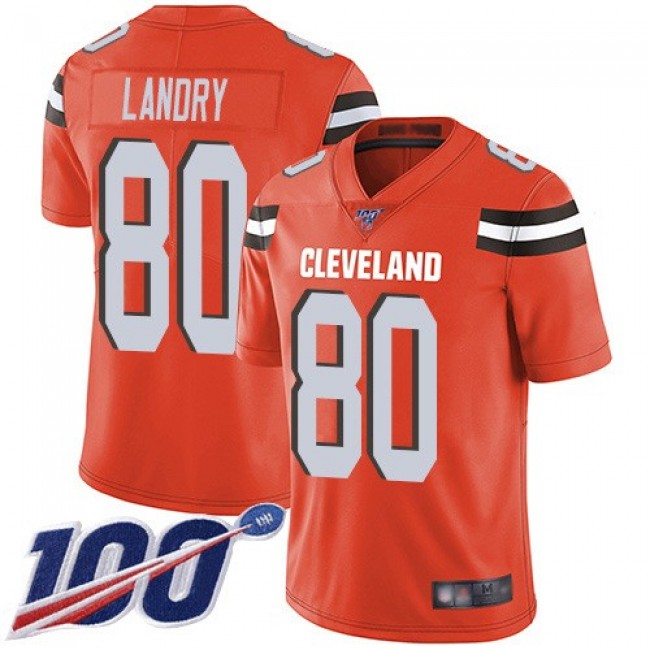 Nike Browns #80 Jarvis Landry Orange Alternate Men's Stitched NFL 100th Season Vapor Limited Jersey